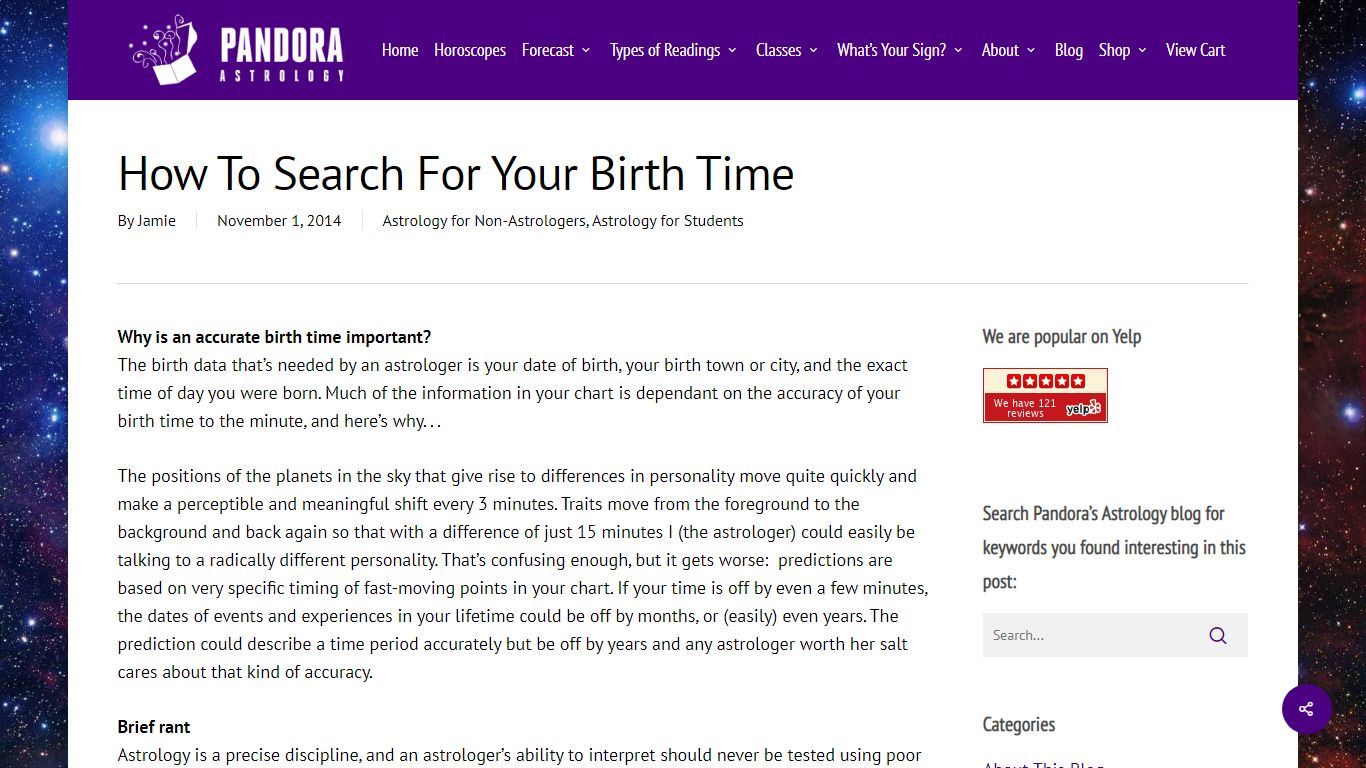 How To Search For Your Birth Time | Pandora Astrology