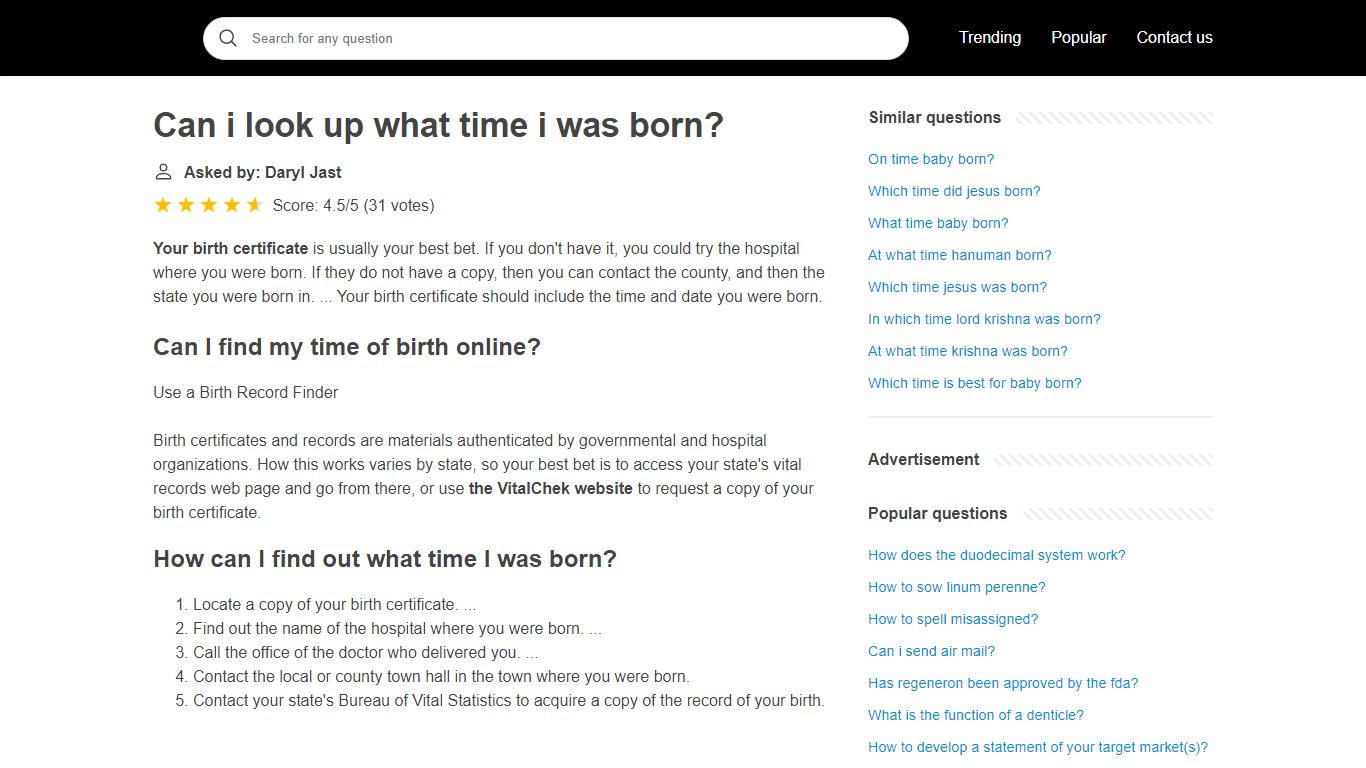 Can i look up what time i was born? - born.alfa145.com